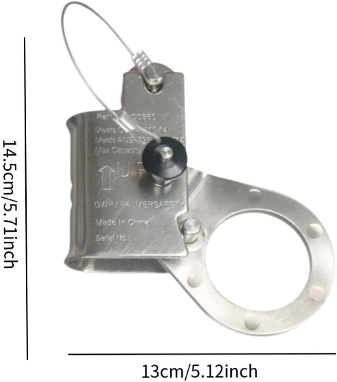 Rope Grab Arrest Ascender Stopper Security Gear Fall Protection Rope Protector for Rock Climbing Rappelling Outdoor