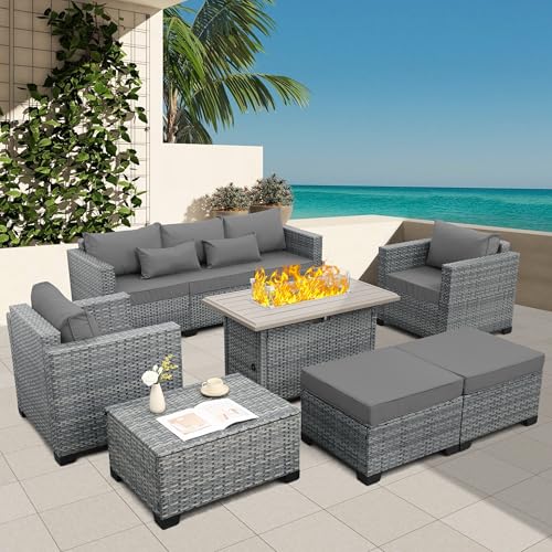 WAROOM 6-Piece Patio Furniture Set with Fire Pit