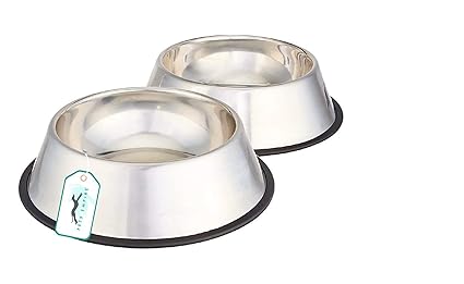 Pets Empire Stainless Steel Dog Bowl Medium (Buy 1, Get 1 Free) (2600 ML)