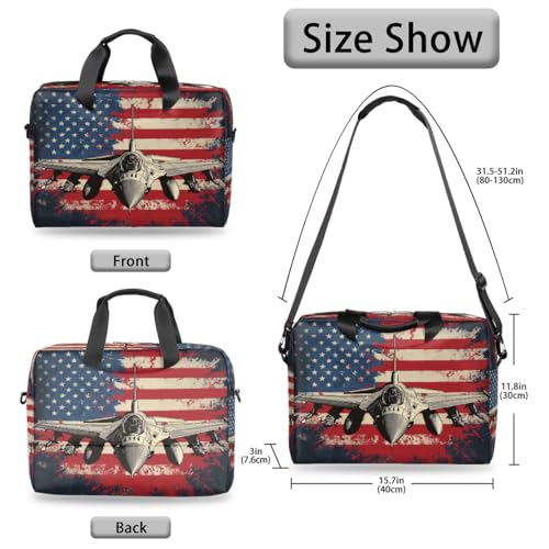 Maletín para laptop 15.6-16 pulg con estampado bandera USA miniatura 6