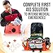 JJ CARE Trauma Bag (287 pcs), Fully Stocked EMT Medical Bag for Professionals, First Aid Emergency Medical Kit, First Responder Kit Essentials with Organizer Pouch