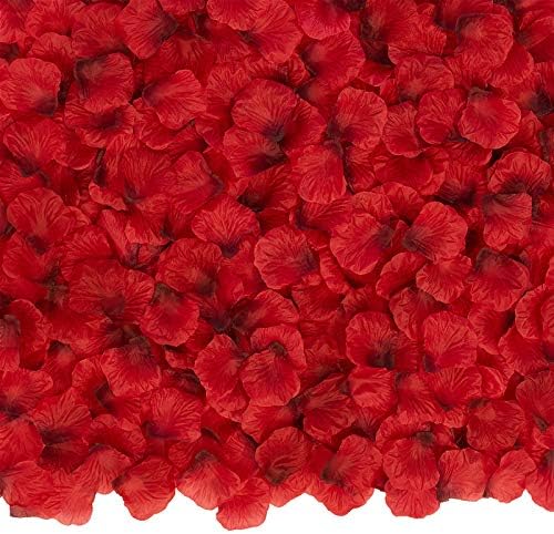 BESKIT 3000 PCS Artificial Silk Rose Petals for Valentine Day Wedding Party Flower Decoration (Dark Red)
