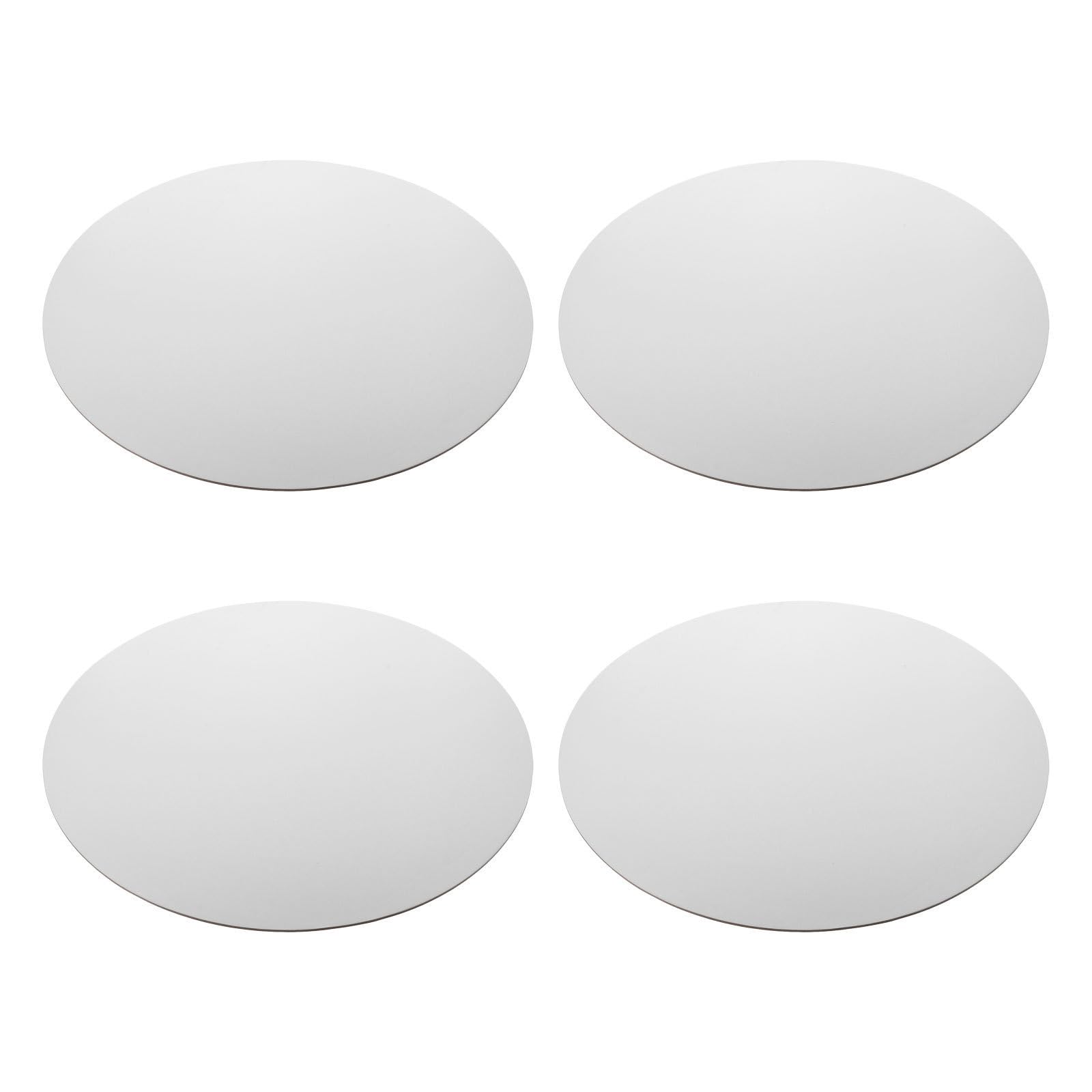 Support Unique Toiles Circulaires Lot de 4 Blanches Toile en Coton Facile à Nettoyer pour Peinture à L'huile pour Expression Artistique, pour L'éducation Artistique
