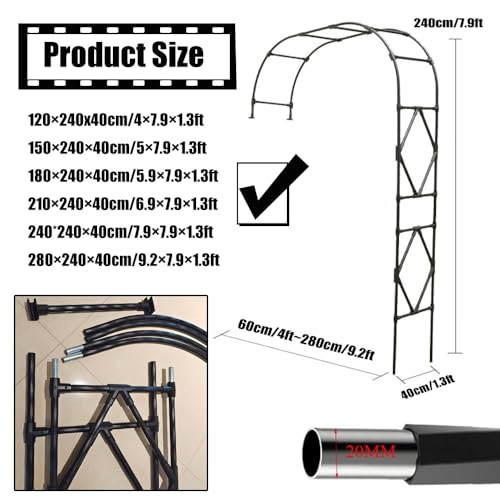 Arco semiarbor para rosas con estructura de acero robusto y elegante 7