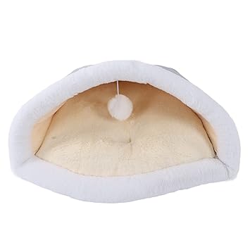 Cat Bed, Washable Semi Closed Multifunctional Cat Sleeping Bag Classic Warm for Kitty Kitten(Lu cat Litter-Gentleman Gray)