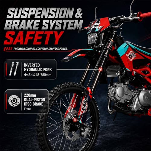 X-PRO 150 Dirt Bike Storm DLX 150 4-Speed Manual Transmission with All Lights, Electric/Kick Start, Big 19"/16" Tires! - Image 3