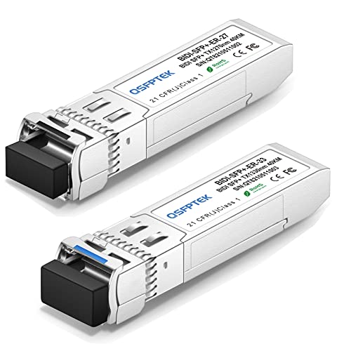 Image of 10GBASE-BiDi SFP+ Transceiver 1270 /1330nm 40km DDM LC SMF for Cisco BX40U /D | Hot-swappable SFP+ form factor,Switch /router /firewall compatible,10Gbe, Single Mode Fiber, 10G SFP