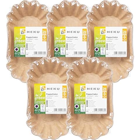 HEKU 30970: 100 Bio-Pappschalen 10x17x3cm, Frischfaser, FSC-Zertifiziert Cover