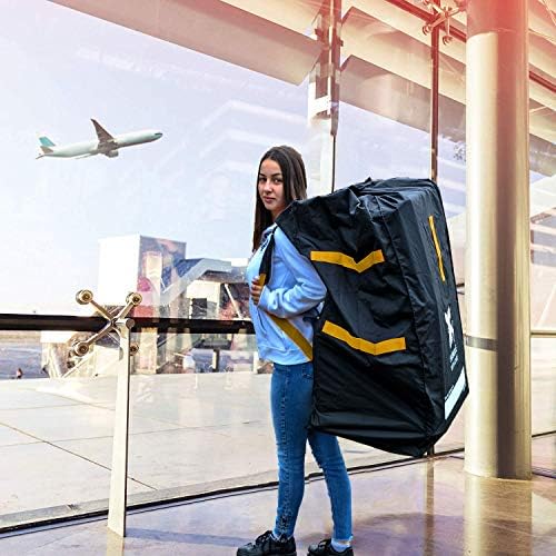 Durable Stroller Bag System for Air Travel Gate Check Extra Strength with Carrying Pouch (Black) with Bonus E-Book