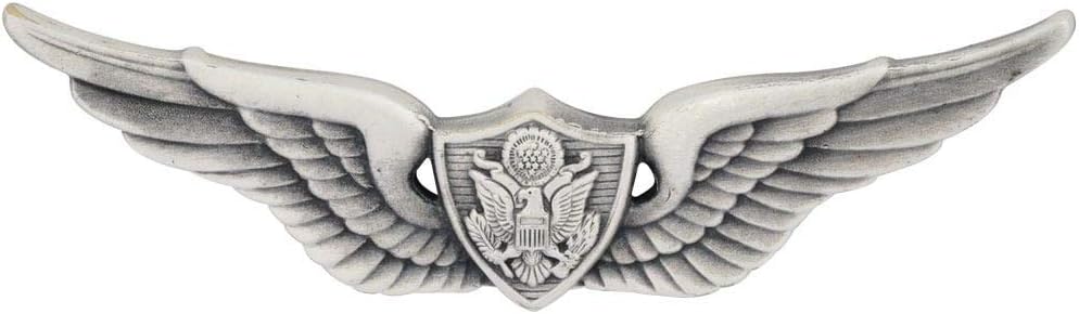 MEDALS OF AMERICA EST. 1976 Army Aviation Aircraft Crewman Full Size Silver Oxide Badge