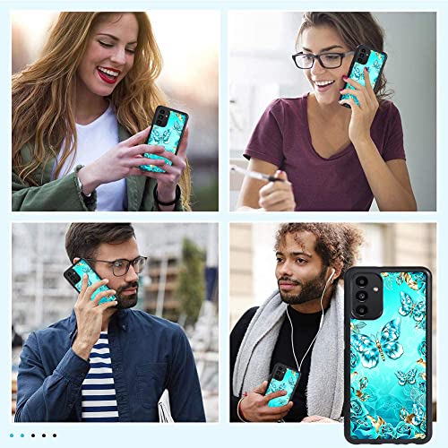 Lsl Cute Samsung Galaxy A14 5G Phone Case Blue Butterfly Pattern For Women Girls, Tire Outline Design Anti-Slip Shock Absorb Protective Samsung Galaxy A14 Case Black For Samsung Galaxy A14 5G #TOP5
