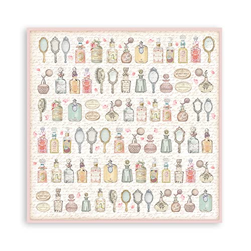 Stamperia Scrapbooking Small Pad 10 Sheets CM 20.3 x 20.3 (8 x 8 Inches) Backgrounds Selection - Ros