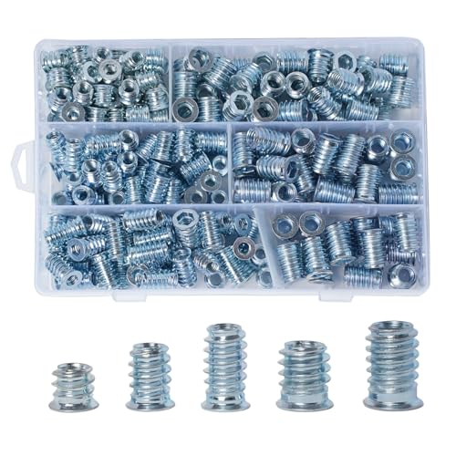 Image of 220pcs Threaded Inserts for Wood, 1 /4-20 x 10mm 15mm 20mm, 5 /16-18 x 15mm 20mm, Wood Screw Insert Nut