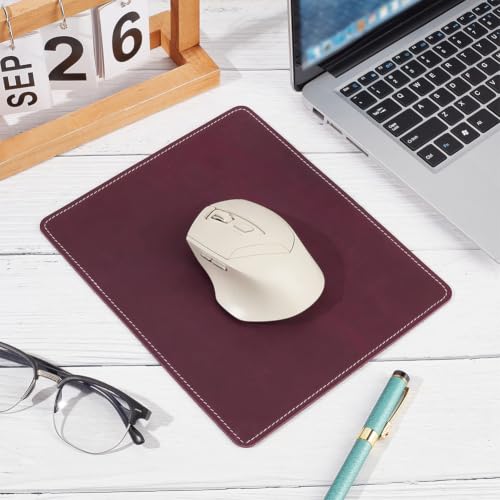 Tapis de souris en cuir rectangulaire violet pour ordinateur GORGECRAFT - 5