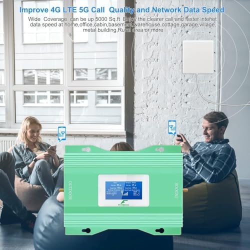 Image of Cell Phone Signal Booster Verizon T Mobile ATT Cell Phone Booster 5G 4G LTE Band 66,25,13, 12, 17, 5, 4, 2 Verizon Signal Booster Cell Booster AT&T Cellular Booster Cellular Extender for Home 6000sqft
