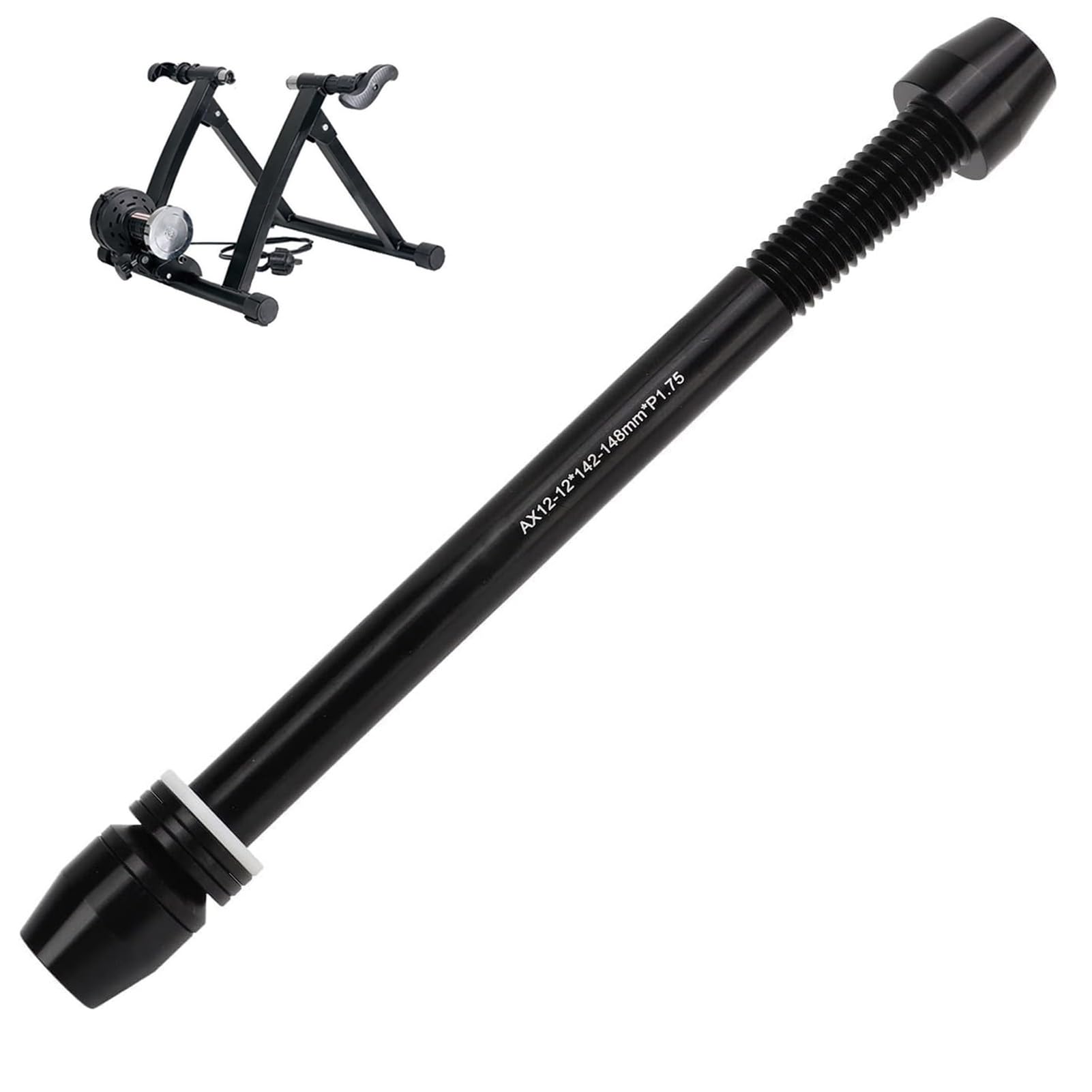 Aluminium Rollentrainer Fahrrad, M12x142 M12x148mm Steckachse Rollentrainers, Fahrrad Steckachse Adapter Rollentrainer M12x142 bis M12x148, Steckachsenadapter für Die Meisten Indoor-Fahrradtrainer