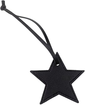 Star Shaped Leather Luggage Charm Versatile Five-Pointed Star Keychain for Women Girls Fashionable Bag Accessory