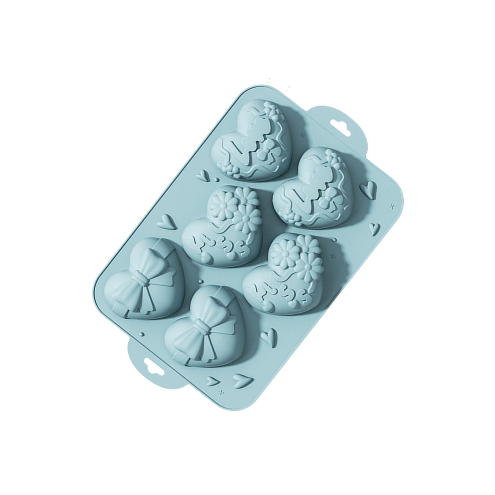 Zxfdsfdbnm 6 Cavity Heart Shape Silicone Baking Tray Cake Dessert Mold for Cakes Cookie and Candy Dishwasher Safe Creative Baking Accessories