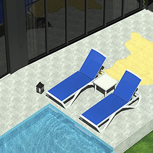 Domi Outdoor Living Domi Patio Chaise Lounge Chair Set Of 3,Outdoor Aluminum Polypropylene Sunbathing Chair With Adjustable Backrest,Side Table,For Beach,Yard,Balcony,Poolside thumb #8