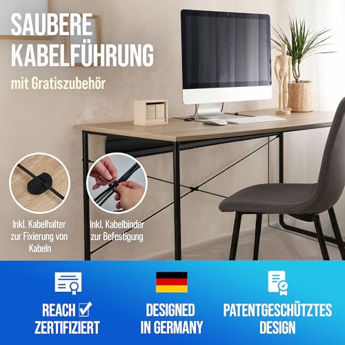 2GOODz - Kabelkanal Schreibtisch - 84 bis 122 cm ausziehbare Kabelwanne schwarz - Kabelrinne Schreibtisch mit Gratis Zubehör - Einfache Montage - bis 5 kg - Schwarz