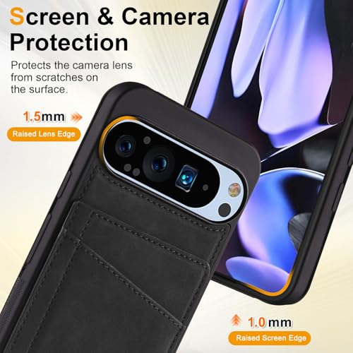 Housse cuir Google Pixel 9A bleu et étui silicone haute finition magnétique