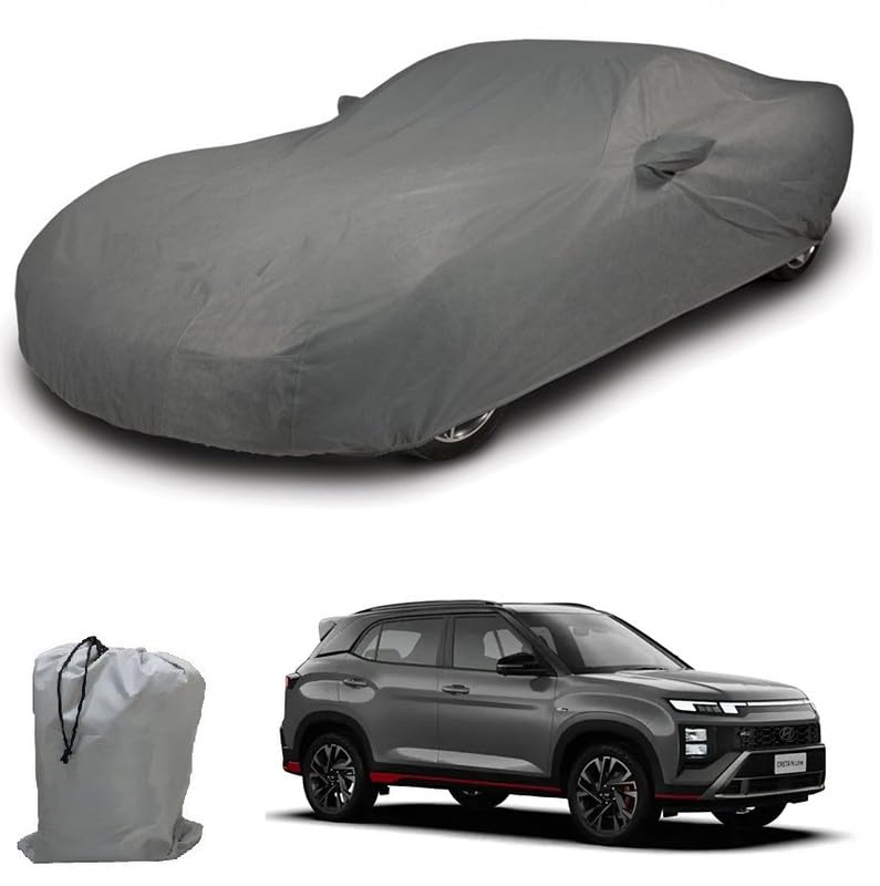 Image of ARCUATE Triple Layer Custom fit Car Body Cover for Hyundai Creta New |Top Layer Dustrproof | Middle Layer Waterproof | Bottom Layer Scratch Protection | Outdoor Indoor Fabric