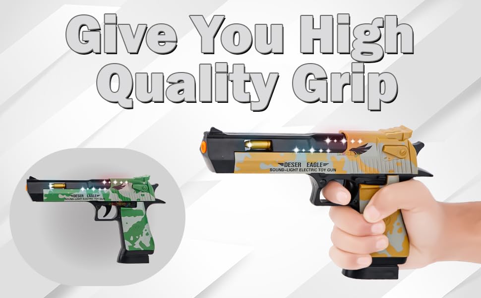 Image of GEX TOYS GexToys Light and Sound Police Army Style Pistol Gun Toy with Moving Top Loader Telescopic Barrel and Target Projection Effect, Desert Eagle Pistol (Pack of 1) Random Color Dispatch, Assorted