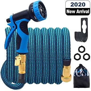 HULOSAN Expandable Garden Hose with 9 Function Nozzle, Leakproof Lightweight Expanding Garden Water