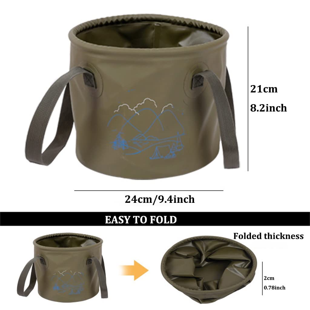 DUNAKE Faltbarer Eimer Strand Putzeimer Mit Griff, 2er-Pack Tragbarer Faltbarer Eimer, Tragbarer Angelwassereimer, Outdoor-Beckeneimer Für Garten, Camping, Autowäsche (Color : /Gray-10L)