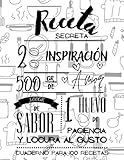cuadero para recetas 'receta secreta' con 100 fichas: recetario en blanco con 100 fichas para rellenar con tus recetas