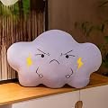 Peach Cuddle Moody Cloud Cushion for Kids Room (45x45 cm, Angry Purple) Europian Velvet Cushion for Kids, Luxury Kids Fu