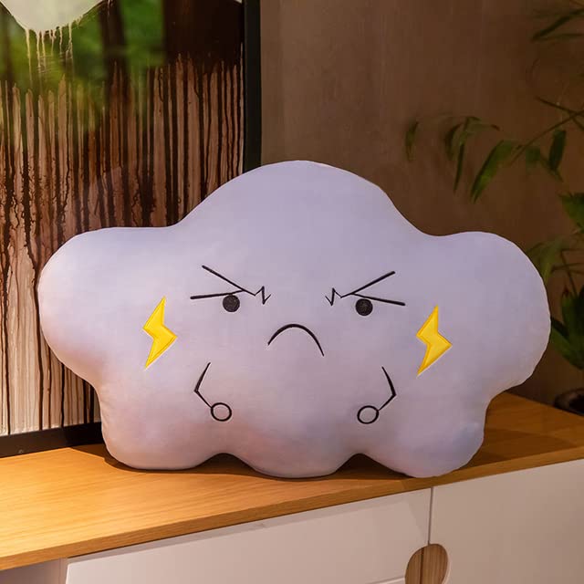 Peach Cuddle Moody Cloud Cushion for Kids Room (45x45 cm, Angry Purple) Europian Velvet Cushion for Kids, Luxury Kids Furnishing, Decorative Cot Cushion, Nursery Decor, Baby Pillows