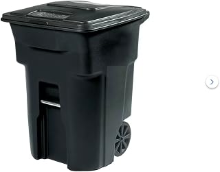 Generic 96 Gallon Black Outdoor Rolling Garbage/Trash Can with Wheels and Attached Lid ZP01730, like an amage
