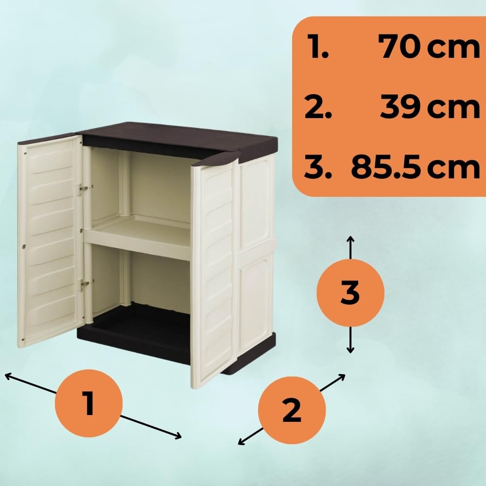 GarPet Gartenschrank Wasserdicht Outdoor Schrank Kunststoff Mehrzweckschrank Allzweckschrank Balkonschrank Haushaltsschrank Terrassenschrank Garagenschrank