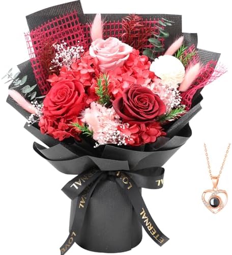 Casaido Preserved Flowers for Delivery, Mothers Day Red Flower Bo...