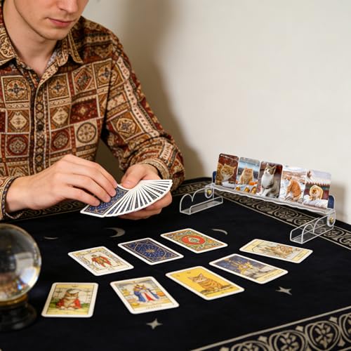Soporte para tarjetas de tarot con base estable de madera para altar 8