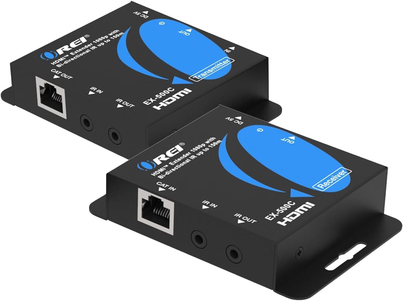 OREI HDMI Over Ethernet Extender with HDMI Loop Out 492ft, 2-Way IR, PCM2.0