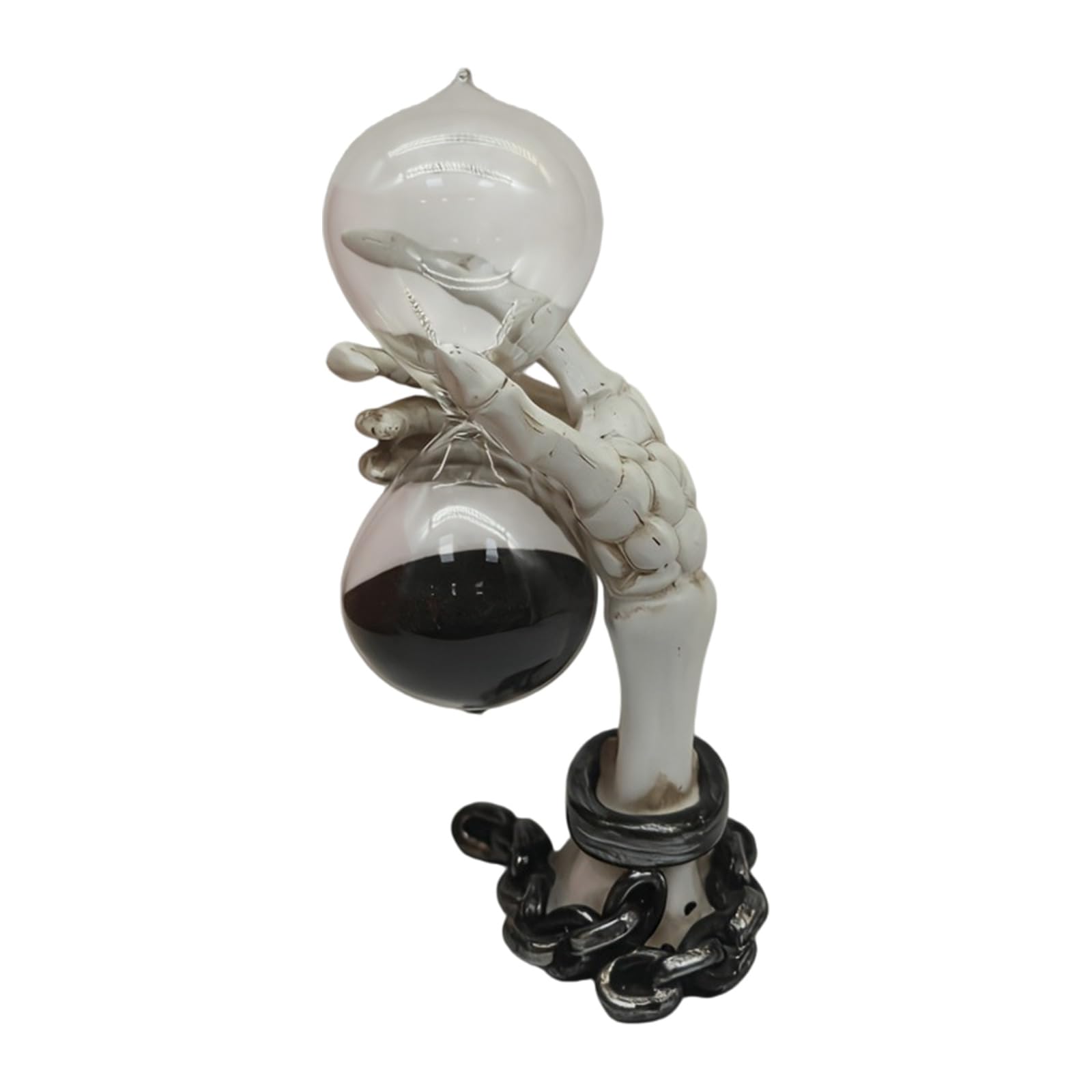 Tsophreniq Skeletons Hand Hour Glass Sand Timer Statues Decorative Sculpture Ornament Collectible Figurines Scary Halloween Decors Skull Sand Timer Statues