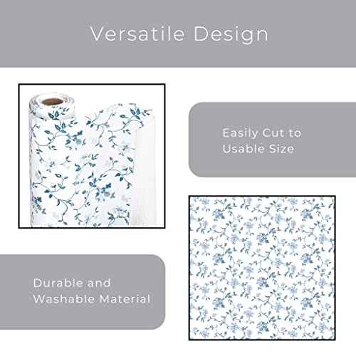 Smart Design Bonded Grip Shelf Liner - 12 Inch X 60 Feet Total (Set Of 6 Rolls) - Non Adhesive, Strong Grip Bottom, Easy Clean Kitchen Drawer, Cabinet, Cupboard Dresser Cover - Wisteria Blue #TOP4