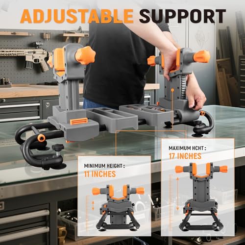 GLORYFIRE Adjustable Gun Holder - Professional Gunsmithing Tools for Gun Cleaning, Sight, and Maintenance with Jagged Base Stability and Non-Marring Rubber Contact Pads, Gun Accessories - image 4