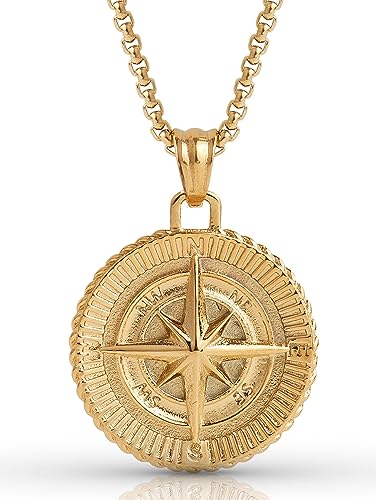 Forge & Foundry Men's Compass Pendant with Adjustable 21