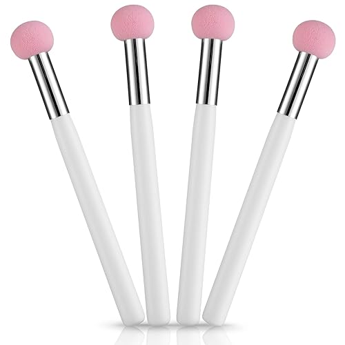 Sibba Brochas para base, 4 unidades, maquillaje en polvo, rubor, técnicas de belleza, esponja en ángulo, corrector líquido, crema para la nariz,