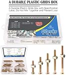 Glarks 100Pcs Zinc Plated M6x35/45/55/65/75mm Hex Socket Head Cap Screws Bolts Furniture Bolts with Barrel Nuts Assortment Kit for Furniture Beds Crib Chairs