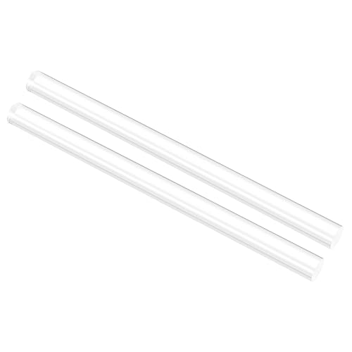 uxcell Varilla redonda acrílica, transparente, 3/4" de diámetro 12-1/4" de longitud, barra de plástico sólido PMMA barra 2pcs