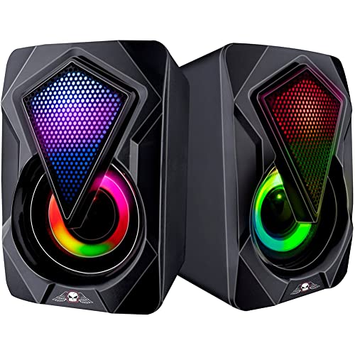 Porta la tua esperienza di gioco a un livello superiore con questo colorato set di altoparlanti!