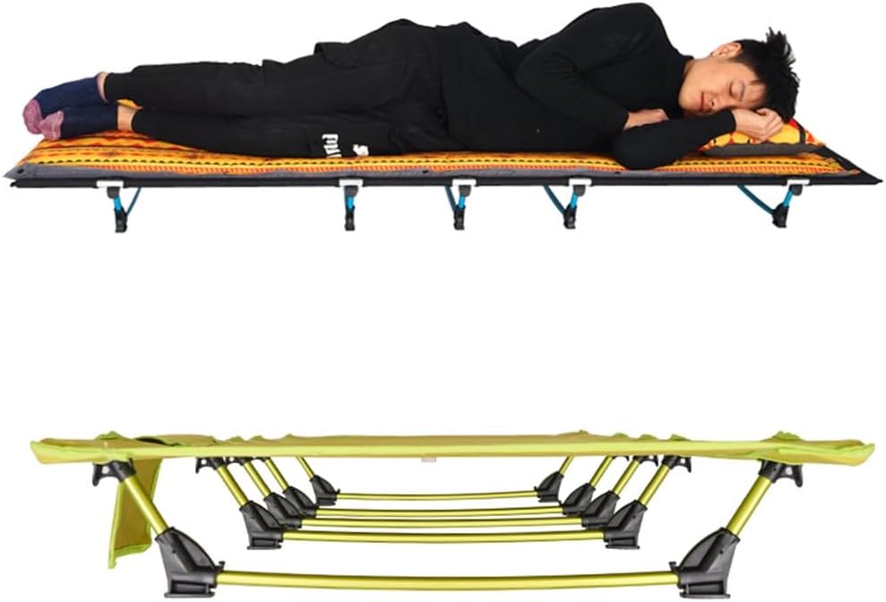 Portable Folding Bed Camping Cot Aluminum Alloys Sleep Cot for Outdoor Hiking Backpacking Travel Easy to Carry