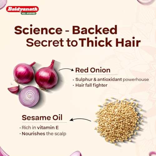 Image of Baidyanath Red Onion Hair Oil 200ml | Anti Hair Fall & Hair Growth Oil
