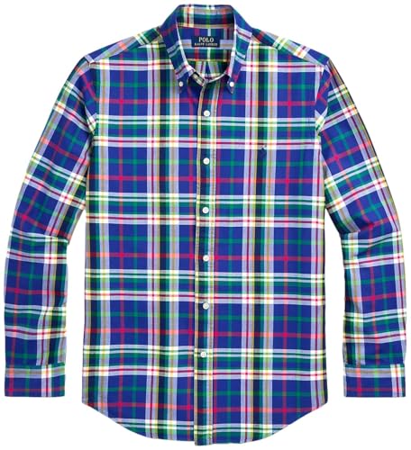 Ralph Lauren Crew Neck Camiseta, Royal/Bianco Multi, XL