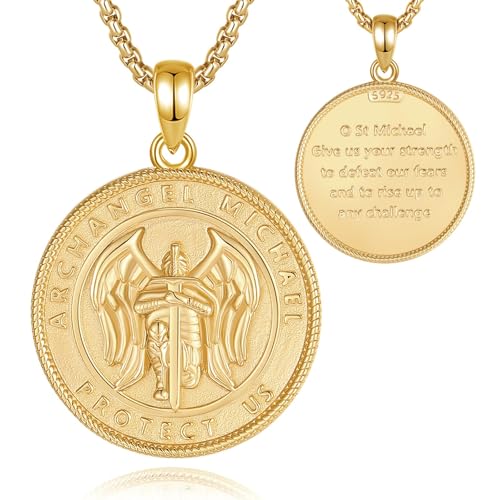 INFUSEU Heiliger Michael Anhänger, Erzengel Michael Kette Saint Elliptical 925 Silber 18K Gold Halskette Krieger Michael Medaille für Männer Frauen für 49,53 EUR (-5%) statt 52,14 EUR bei Amazon Bild: INFUSEU Heiliger Michael Anhänger, Erzengel Michael Kette Saint Elliptical 925 Silber 18K Gold Halskette Krieger Michael Medaille für Männer Frauen für 49,53 EUR (-5%) statt 52,14 EUR bei Amazon