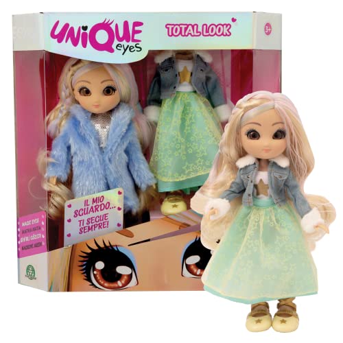 Unique Eyes Total Look Doll Rebecca, Toy Dolls with Lifelike eyes, for girls aged 3 and above, Multicolor, 25cm Tall